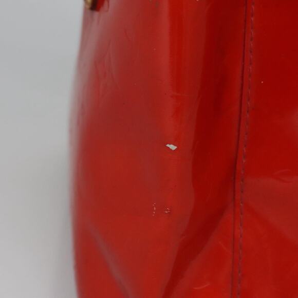 LOUIS VUITTON Monogram Vernis Reade PM Hand Bag Red Rouge M91088 - Picture 7 of 13